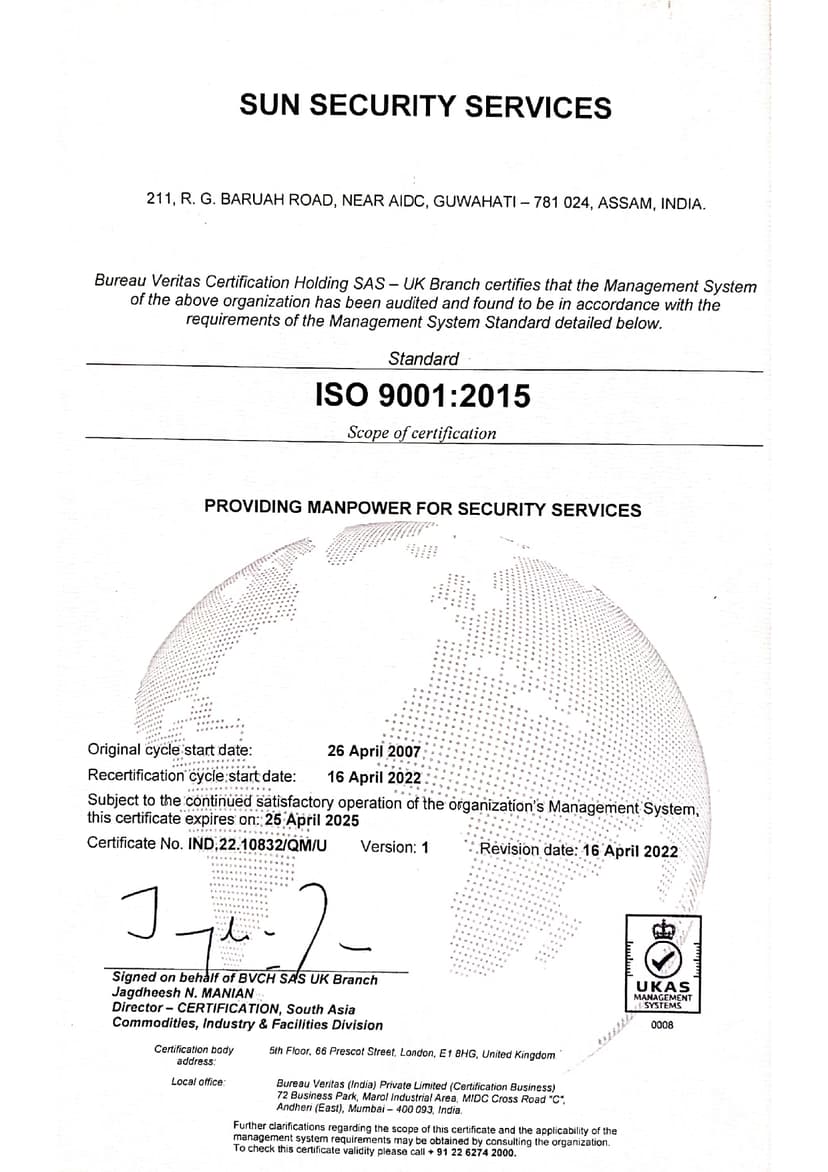 Security Training Certificate
